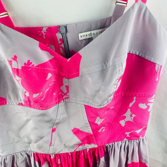 Anthropologie Amanda Uprichard Silk Unicorn Dreams Pink Lavender Dress Medium‎ - Picture 5 of 10